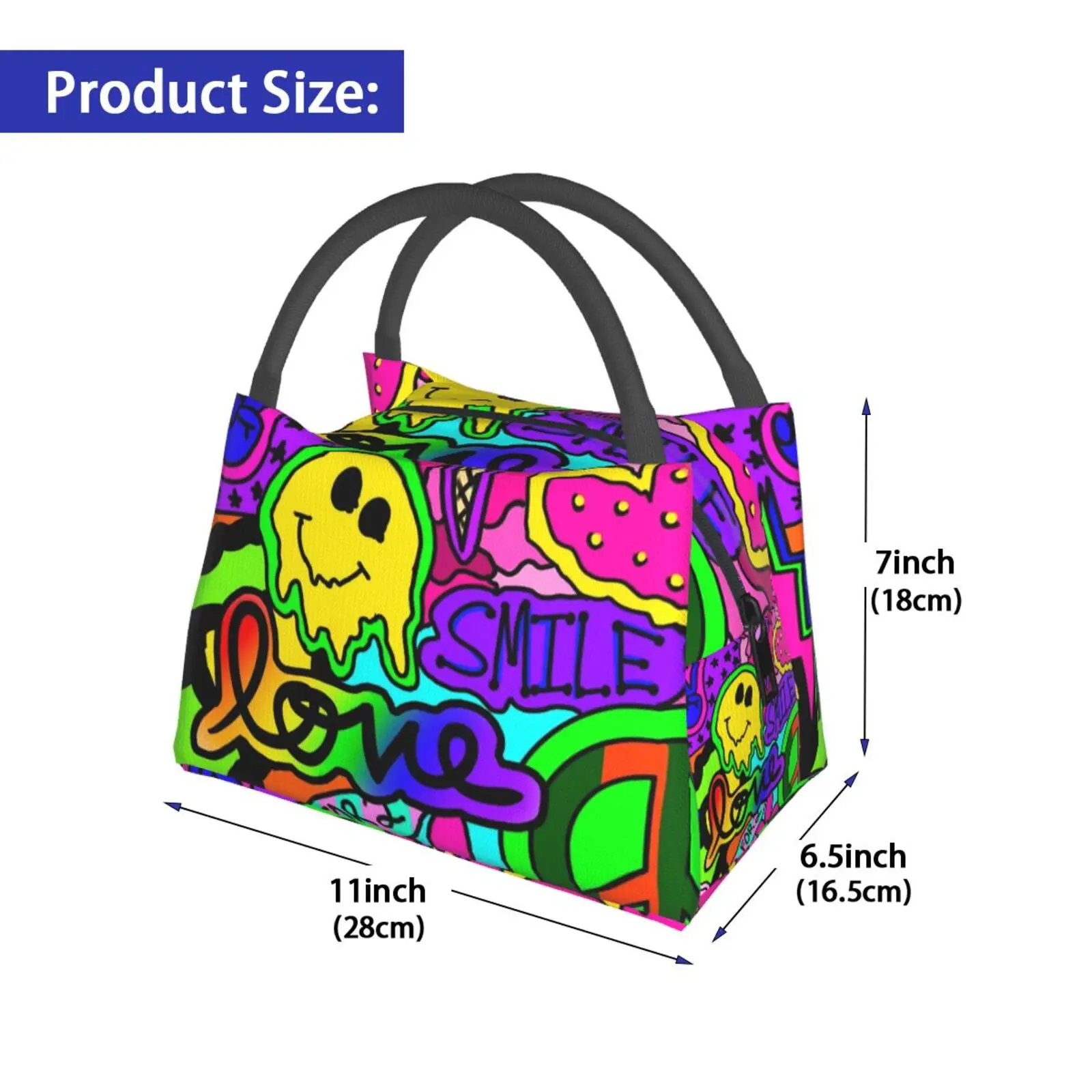 Cooler Lunch Bag Picnic Bag Designs Love Pride Peace Sign Camo Camouflage Smile Peace Flower Stars 10 For 2