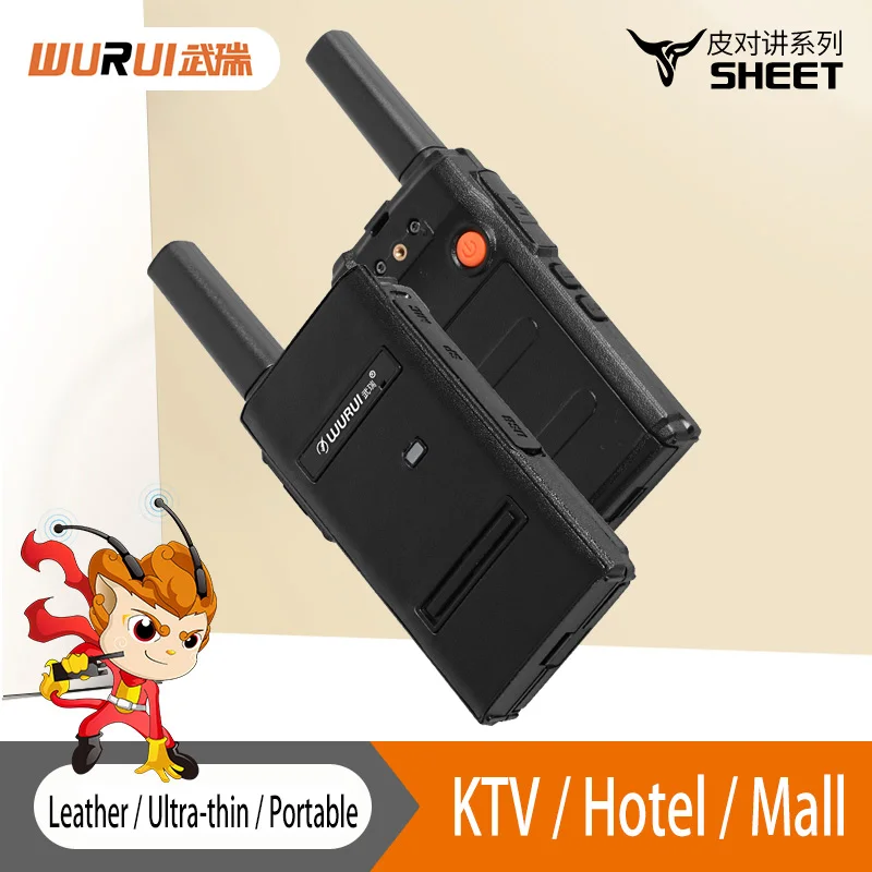 

2pcs professional mini walkie talkies 10 km with leather holster Wurui uhf mobile talkie-walkie portable powerful radio stations