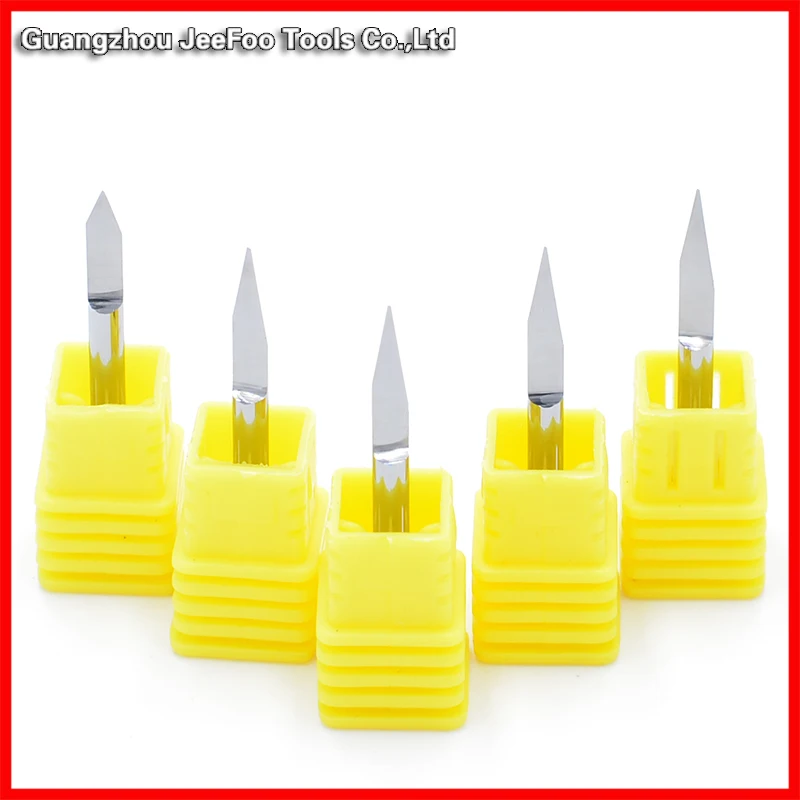 

3.175/4/6mm Flat Bottom Engraving Bits 45-50mm Lengthened CNC Router Tools V Carbide Carving Cutters A Sereies