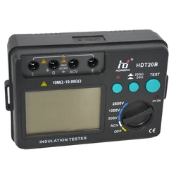 Professional HD HDT20B Insulation Resistance Tester Meter Megohmmeter Voltmeter 2500V w/ LCD Backlight