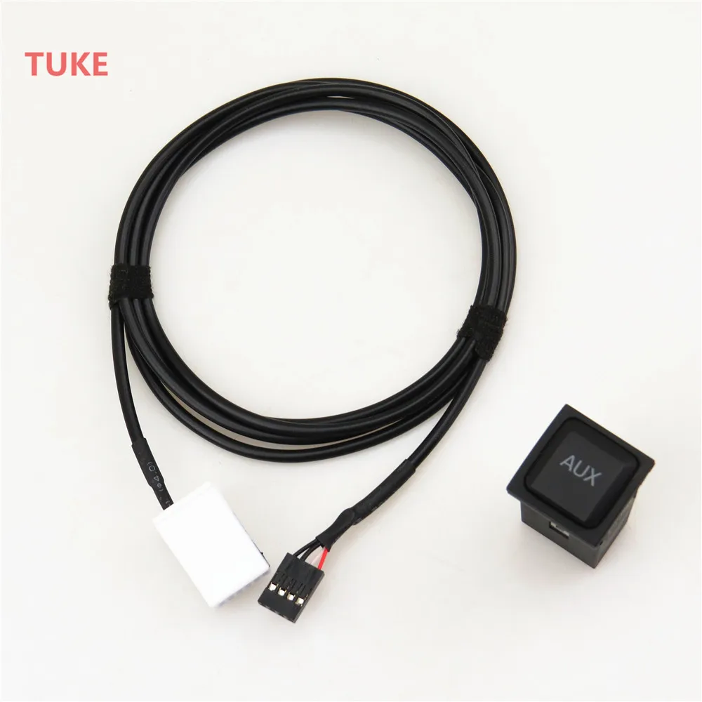 RWSYPL 1 Set AUX Audio Input Auxiliary Interface Switch Socket + Lnput Connection Cable For Golf 5 MK6 Scirocco 5KD 035 724A