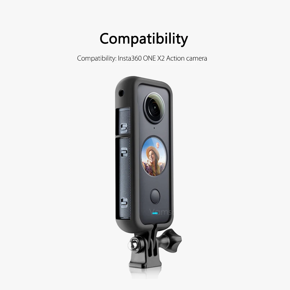 Vamson for Insta 360 One X2 액세서리 Insta360 액션 카메라 VP603 용 보호 프레임 테두리 케이스 어댑터 마운트
