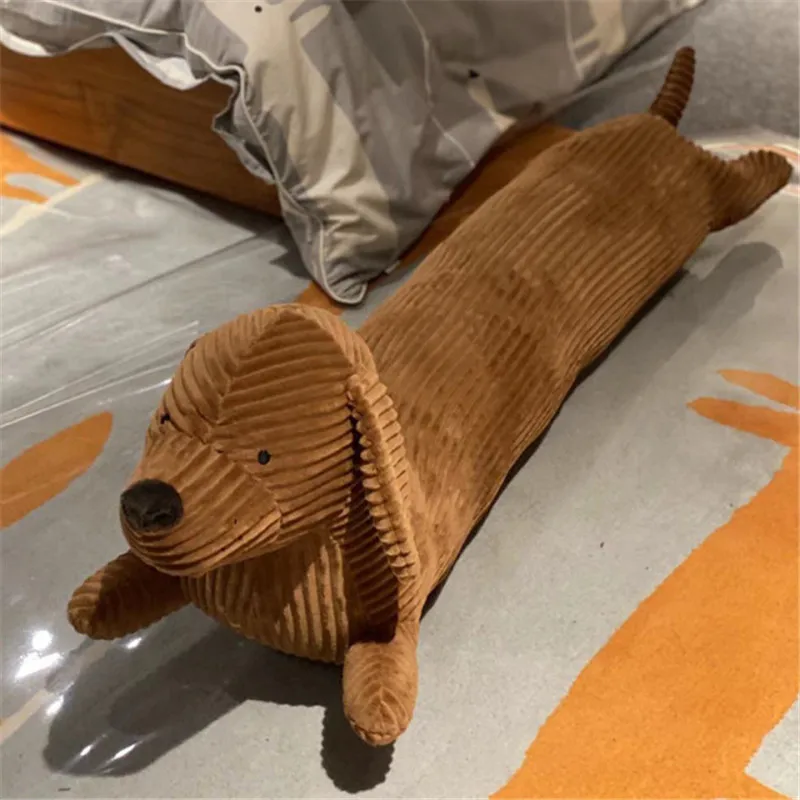 JOYLOVE 55~120cm Dachshund Dog Cushion Lovers Brown Cute British Short-legged Dachshund Dog Pillow Cushion Sofa Gift Plush doll