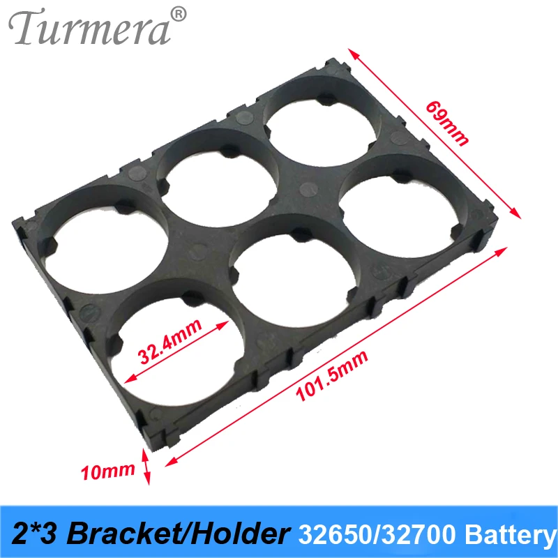 2*3 Battery Holder Bracket 32650 32700 Cell Safety Anti Vibration Plastic Brackets For 32650 32700 Battery Pack Turmera
