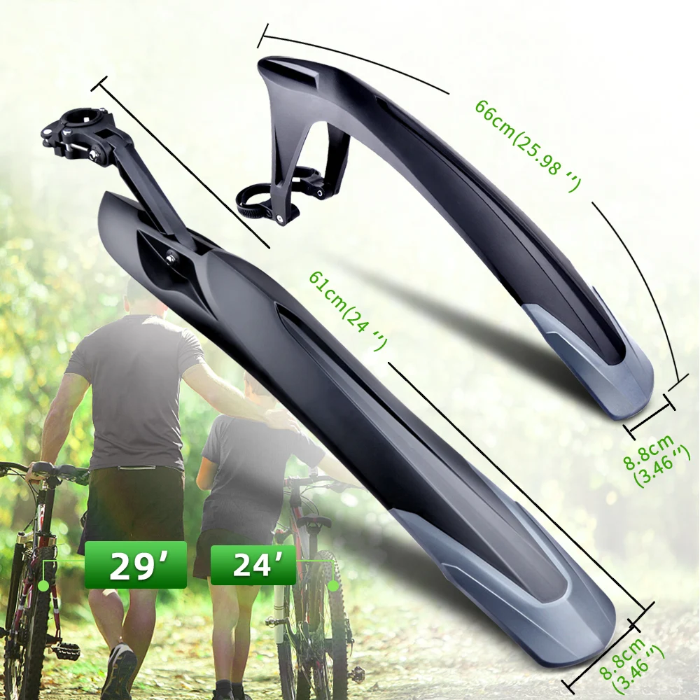 RBRL Bike Mudguard Set MTB Fender E-Bike 26 27.5 29 Mountain Bike TPE Widen Lengthen  Mudguard Wings For Bicycle fenders