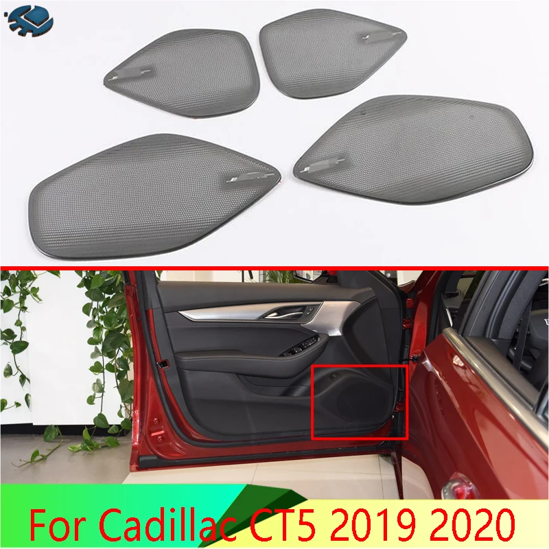 

For Cadillac CT5 2019 2020 Stainless Steel Speaker Cover Interior Trim Side Door Stereo Bezel Collar Ring Garnish Molding