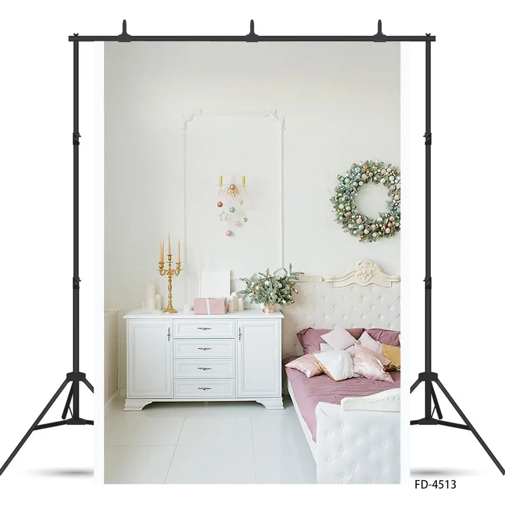 Weiß Schlafzimmer Leuchter Girlande Foto Hintergrund Vinyl Tuch Hintergrund für Kinder Baby Porträt Photo Fotografie Requisiten