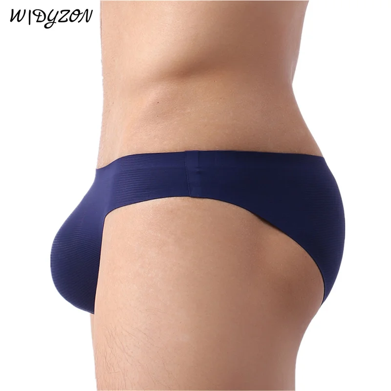 WIDYZON Sexy Men Underwear Briefs Gay Seamless Silkly Underpants Low Waist Rib Fabric Male Panties Hombre Slip Gay Calzoncillos