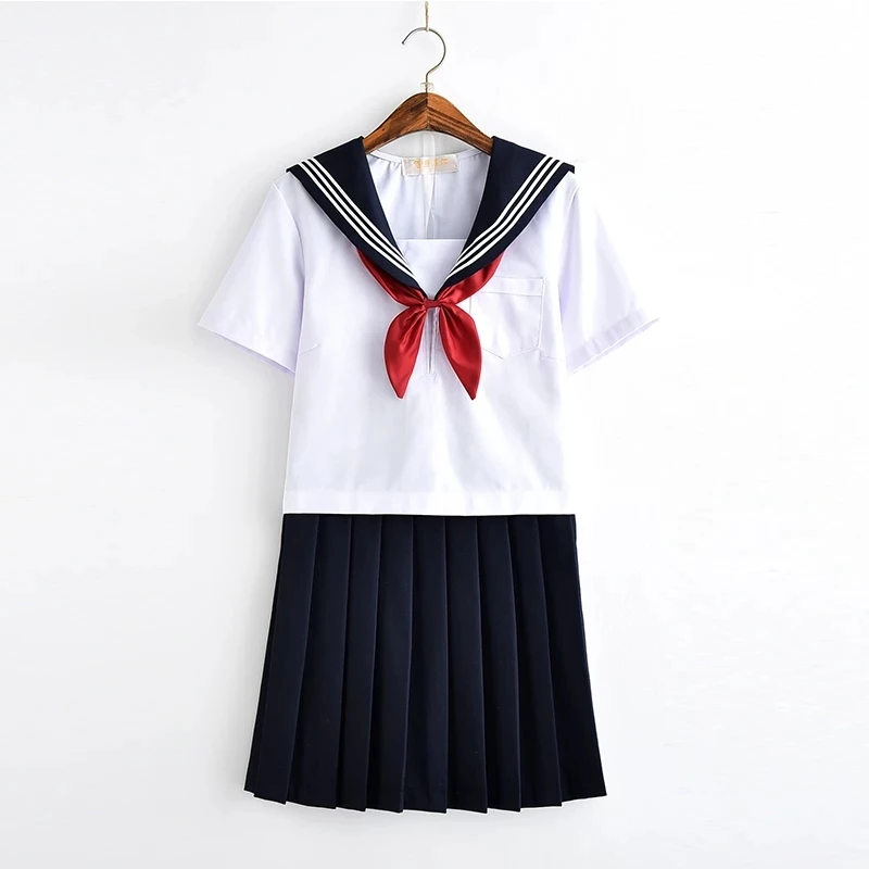 New Sales White School Uniform Japanese Girls Class Navy Sailor Uniforms Students Clothes Anime Cosplay Sailor Suits