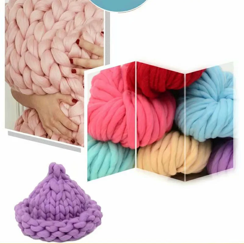 1 sztuk 250G wielkogabarytowe ramię Knitting wełniany niedoprzęd dzianinowy koc Chunky wełny przędzy bardzo grube przędzy na