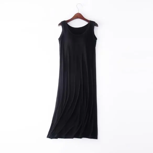 Camisón de algodón con sujetador acolchado para mujer, ropa de dormir sexy, vestido largo sin mangas, talla grande, 4XL