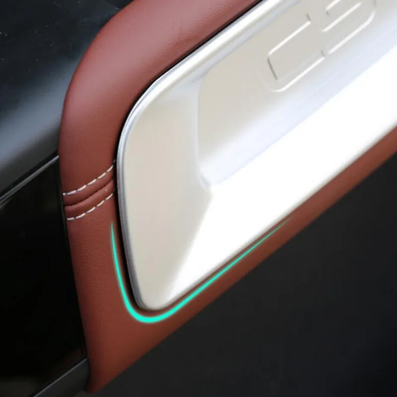 2/4pcs for CITROEN C5 Aircross 2018-2019 ABS Cover sticker Trim Car Styling Interior Door Armrest leakproof Cover sticker