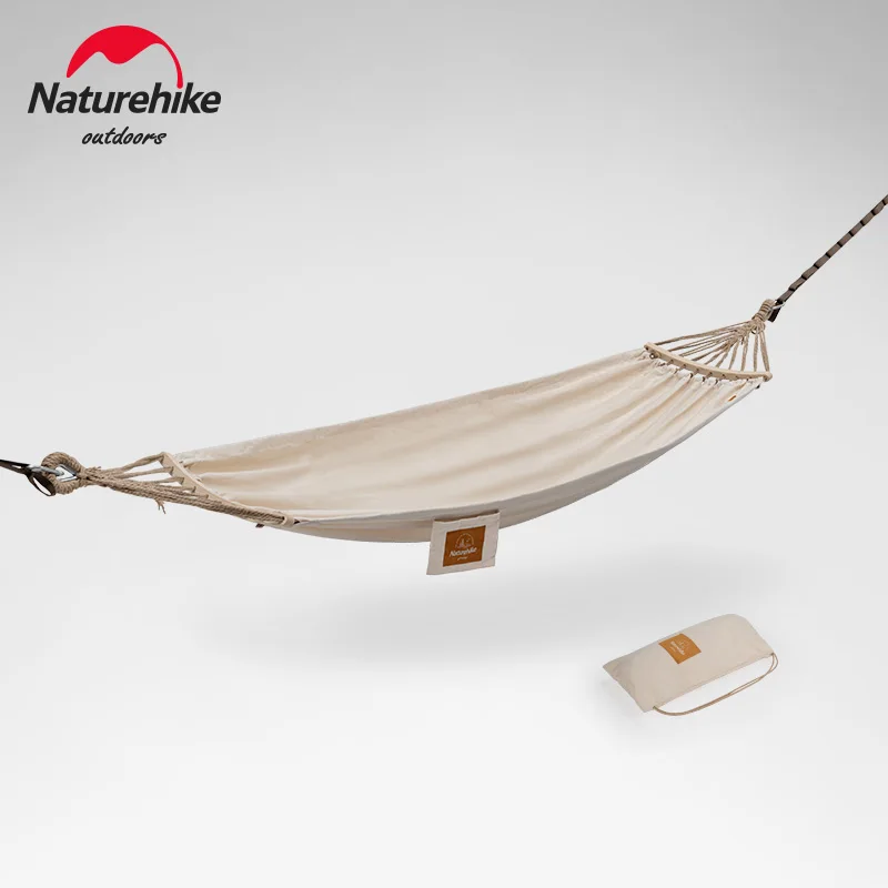 Naturehike Outdoor Hammock 250kg Bear Weight Camping Anti Rollover Canvas Hammock Portable Camping Leisure Garden Hanging Bed