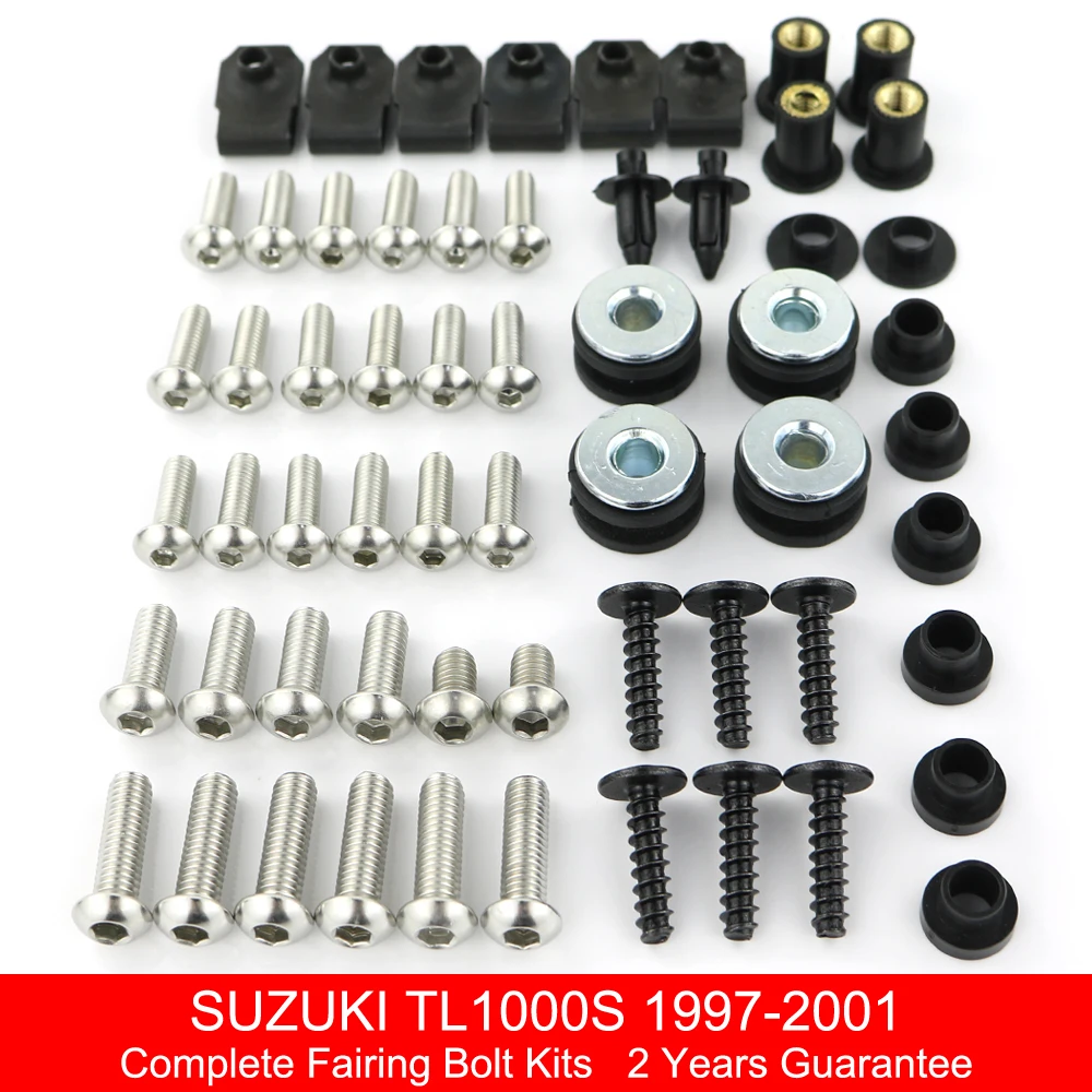 

Fit For Suzuki TL1000S 1997-2001 Motorcycle Complete Full Fairing Bolts kit Covering Bolts Fairing Clips Stainless Steel