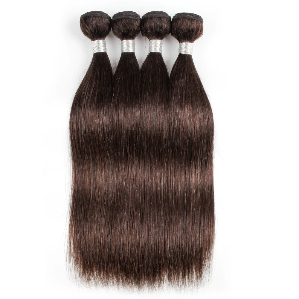 Pay Shair-Bundles de cheveux humains péruviens, cheveux Remy, couleur brune, sans enchevêtrement, 10 à 30 pouces, croissance, #2, 1 pièce, 3/4 pièces