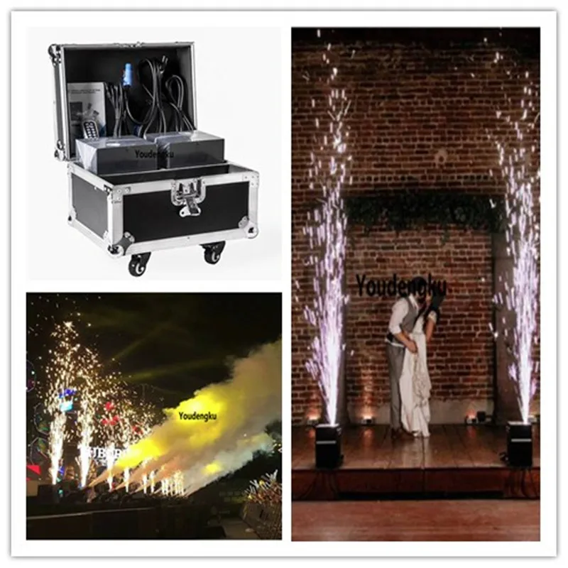 

2pcs Professional dmx stage wedding Cold Firework Spark Flame Machine 4m Jet 700w party spark machine