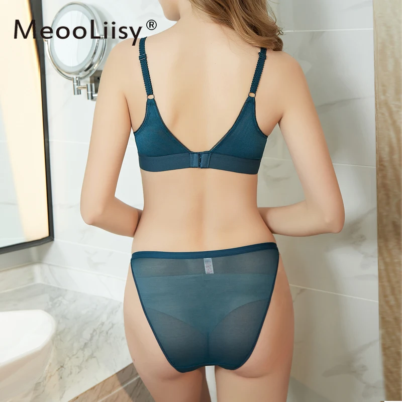 MeooLiisy Lace Push Up Bra Set Patent Design Wireless Brassiere Underwear Women Set Lingerie Feminina Hot Intimates Underwear