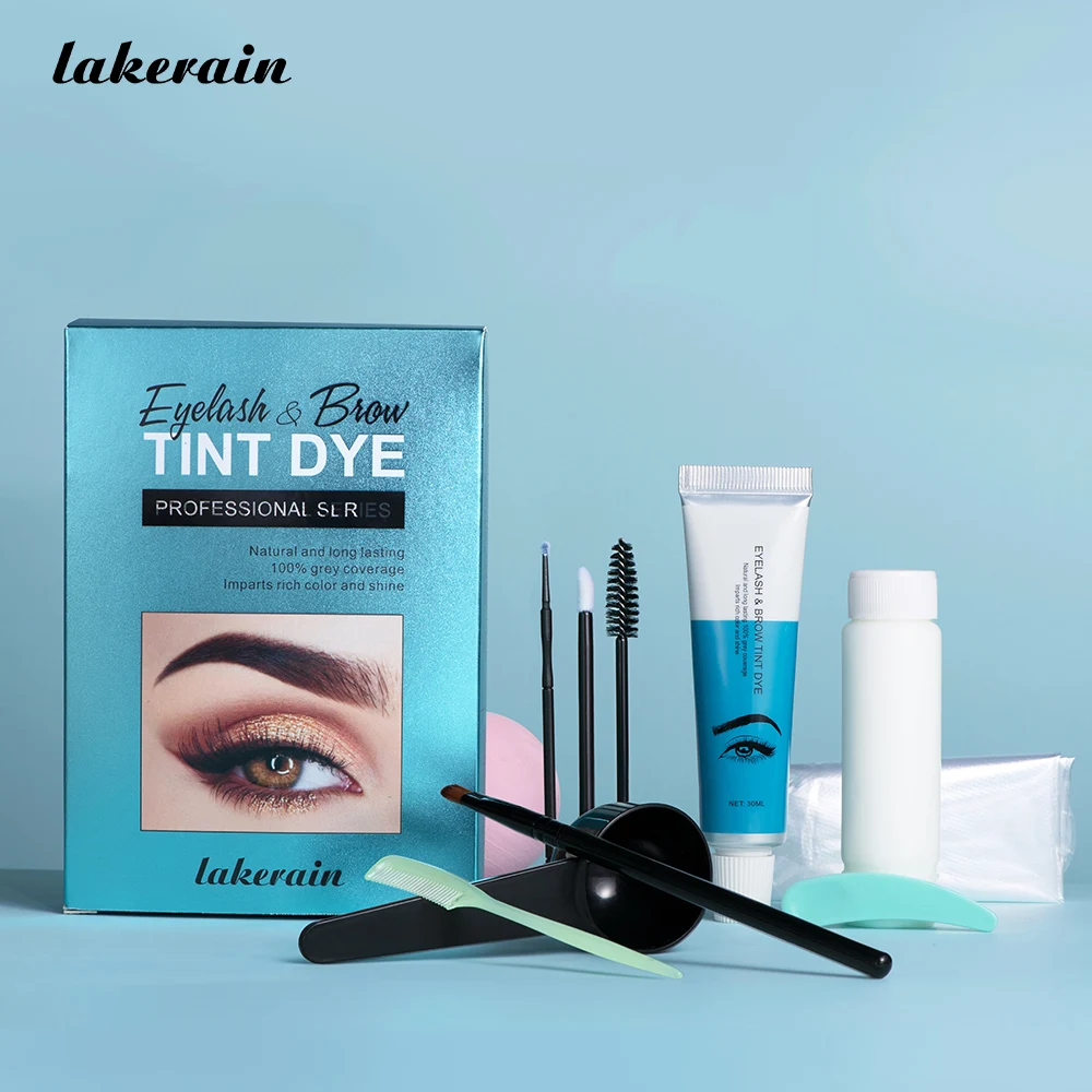 

1 Set Eyelash Eyebrow Dye Paste Tint Kit Long Lasting Waterproof Brown Black Eye Brow Makeup Brow Lamination Dye Comb Brush Set