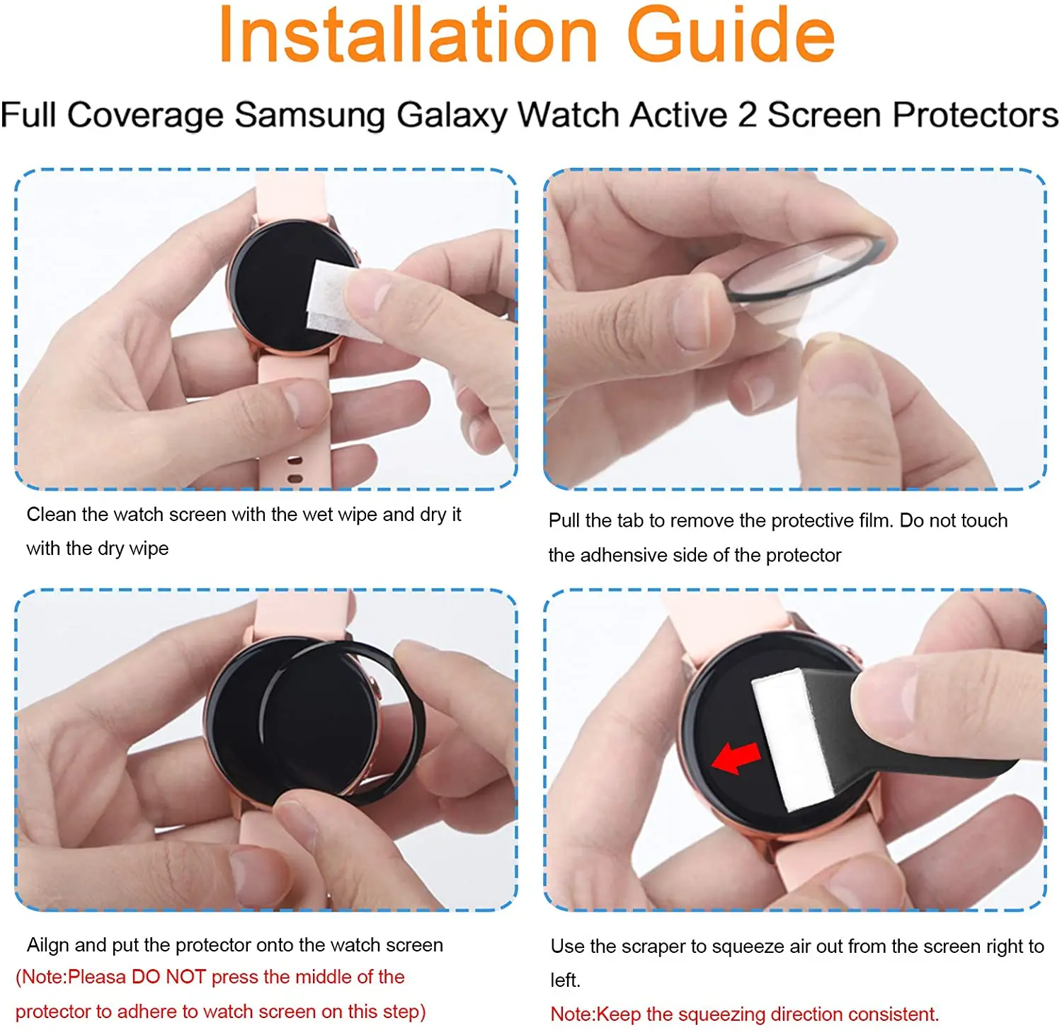 1/2/3Pcs 20D Gebogen Rand Screen Protector Glas Voor Samsung Galaxy Horloge Actieve 2 40Mm 44Mm Beschermende Gehard Glas Film