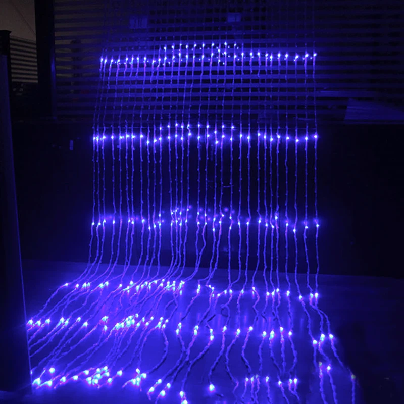 Pop LED Waterfall Curtain Icicle String Light Christmas Wedding Party Background Garden Decoration Lamp AC220v 3*3M 3*2M Garland