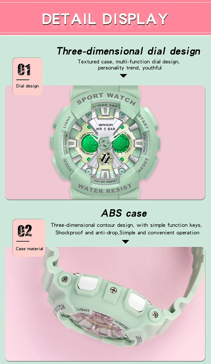 Women's LED Digital Sports Watch description 36