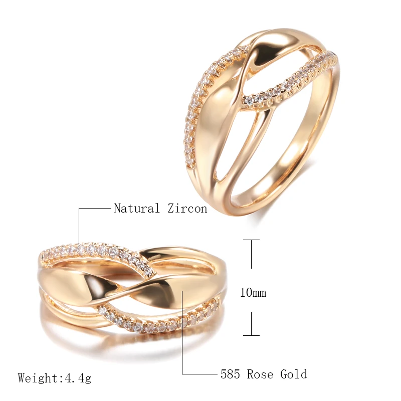 Jcorde YDREAM-Bague torsadée en or 585 pour femme, bijou hypoallergénique, accessoire de fête, mariage moderne