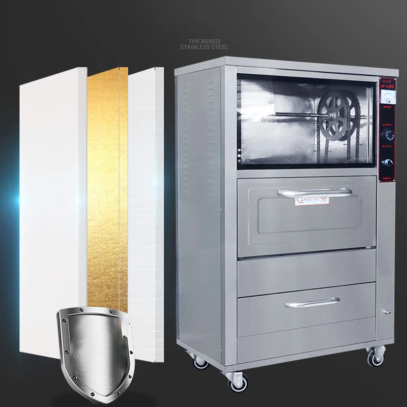 الغاز المحمصة الحلو ماكينة غسل البطاطس موبايل كبير فرن الشارع كشك التجارية الفولاذ المقاوم للصدأ خبز الفاصوليا البطاطا الحلوة الذرة الشواية