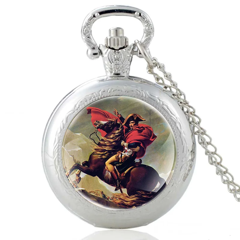 Reloj de bolsillo de cuarzo con colgante para hombre y mujer, pulsera clásica de cuarzo con cúpula de cristal, estilo Vintage, con diseño de Napoléon Bonaparte, los mejores regalos