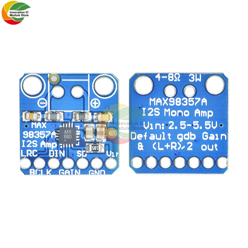 Ziqqucu MAX98357 I2S 3W Class D Amplifier Breakout Interface Decoder Module Filterless Audio Board for Raspberry Pi with Pin