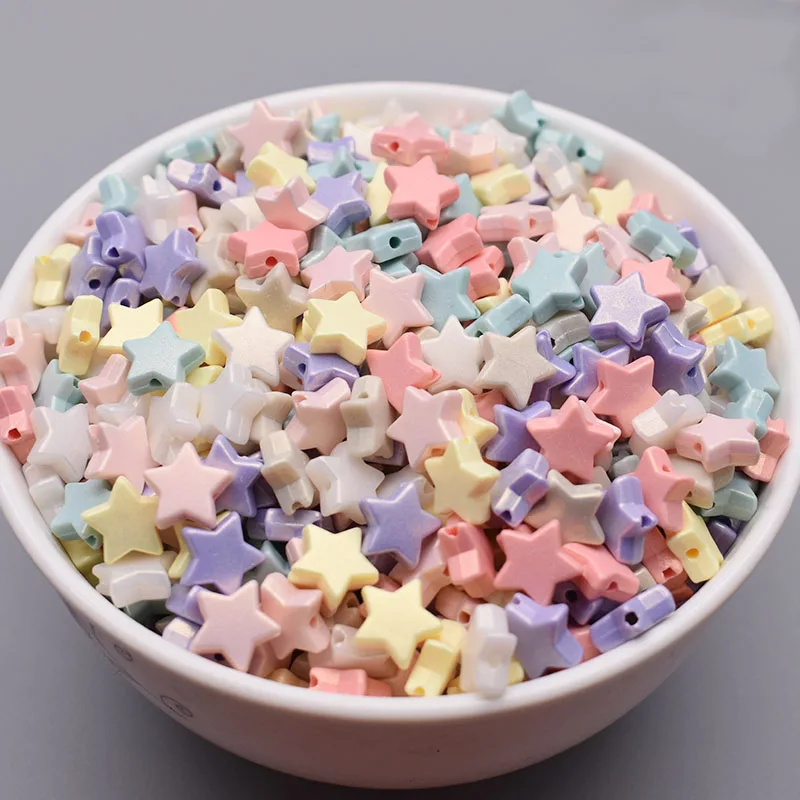 10mm Plastic Acrylic Beads Sugar Clouds Beads Effect Five-pointed star shape Loose Spacer Beads For Jewelry Making Craft DIY