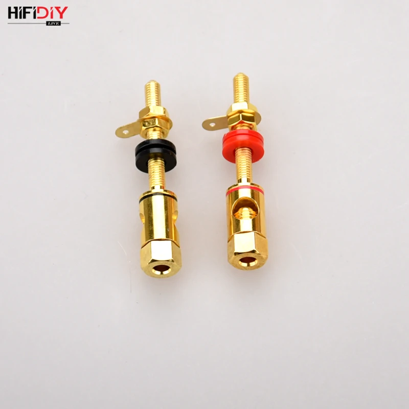 HIFIDIY LIVE 2 Stück Lautsprecher DIY Verlängerter Anschlussklemmen-Binding Post HIFI Verstärker Reines Kupfer Vergoldete Bananenbuchse – Detail 11