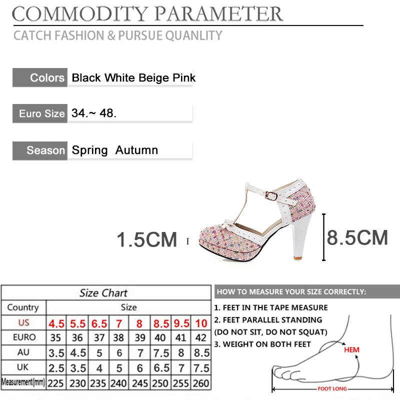 BYQDY Sepatu Platform Ujung Bundar T-strap Pump Wanita Hak Runcing Fashion Sepatu Pesta Ikatan Simpul Strap Gesper Wanita untuk Pacar