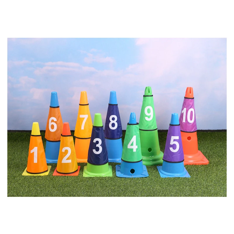 Conjunto de pano digital marcador cone atacado alta qualidade treinamento de futebol logotipo balde agilidade treinamento obstáculo balde