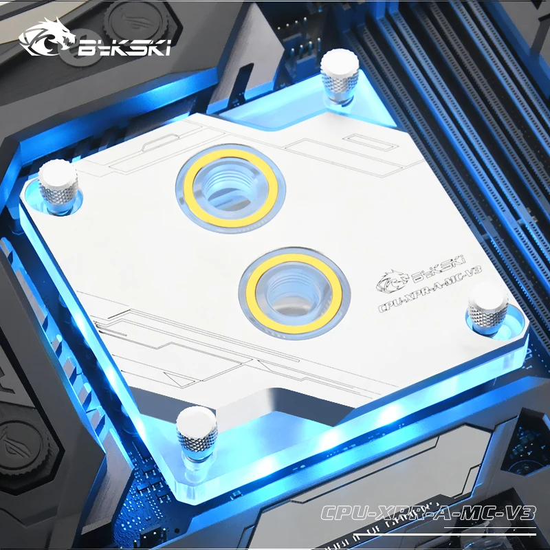 Bykski CPU Water Block For Intel LGA 1700 2066 12/13/14th Processor Cooler,5v 3pin,12v 4pin,Silver,CPU-XPR-A-MC-V3