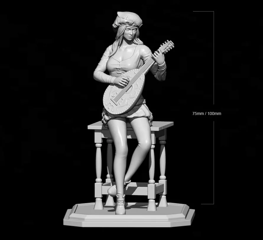 

1/24 75mm 1/18 100mm Resin Model Kits Girls Play The Piano Unpainted No Color RW-186