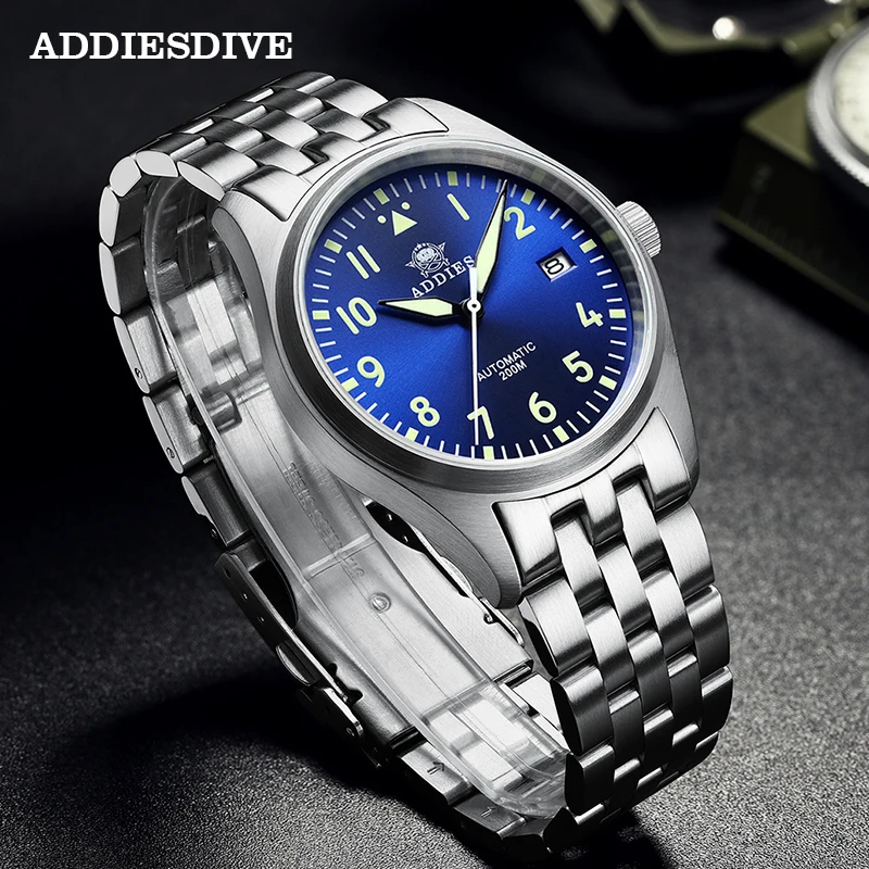 ADDIESDIVE Watch Automatic Mechanical Diver Watch C3 Luminous men\'s watches divers Sapphire Crystal 200m dive watch NH35