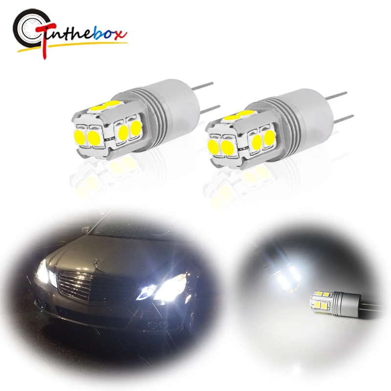 Gtinthebox High Power No Error Hp24w G4 10-SMD LED DRL Bulbs For Peugeot 3008 5008 Citroen C5 Accessories Daytime Running Lights