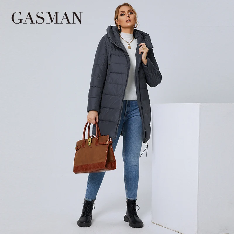 GASMAN 2022 down jacket female winter Brand high quality long fashion classic Coat women warm L-4XL Thick Parkas 21183A