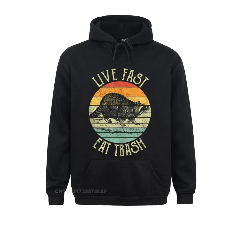 

Live Fast Eat Trash Funny Raccoon Retro Sunset Nature Lovers Hoodie Funny Men Sweatshirts Long Sleeve Hoodies Sportswears