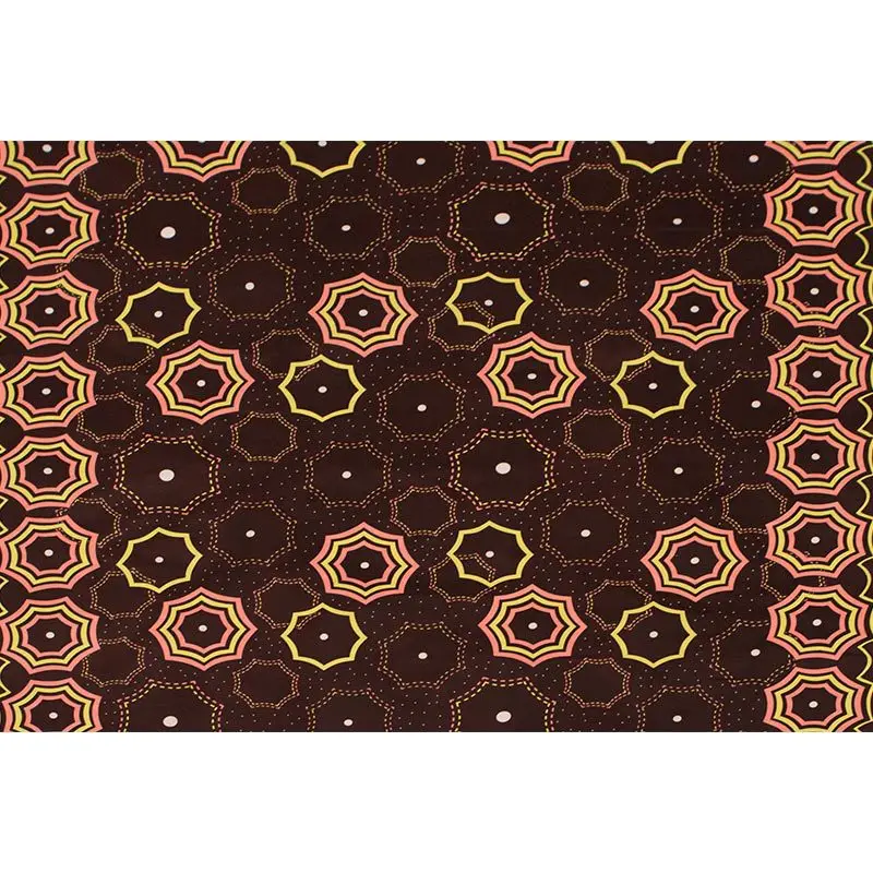 African Veritable Real Wax 6 Yards/lot Brown Pattern Printed Fabric 2019 Fashion Design African Fabric