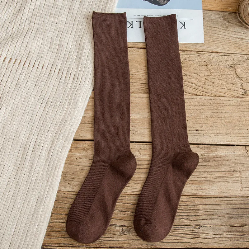 10 Colors Autumn New Women\'s Socks Cotton Winter Long Socks Harajuku Female Trick Warm Solid Color Sock Casual Ladies Sox