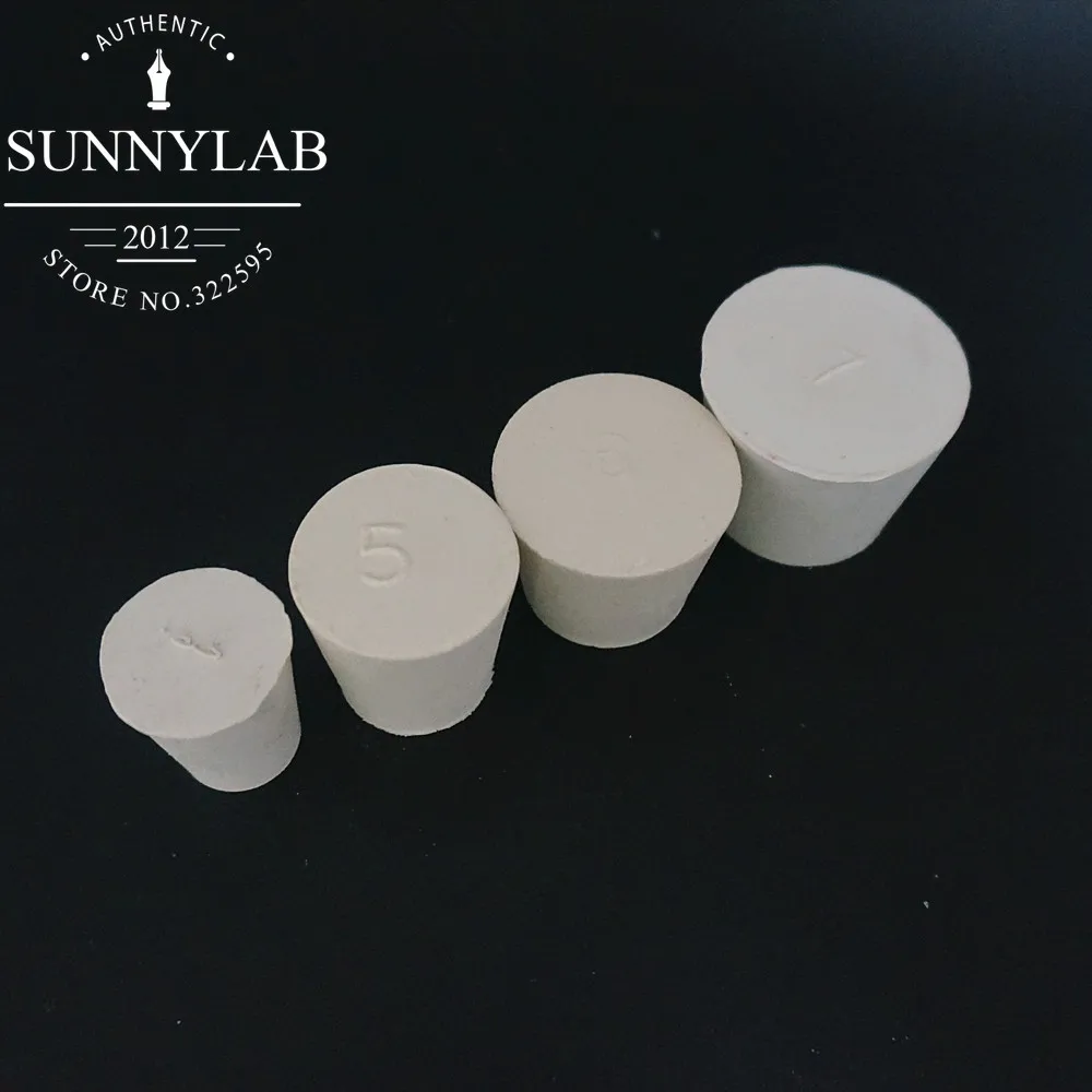 1Pcs 2Pcs 11 #-22 # Witte Rubberen Stop, Erlenmeyer Plug Flessenstop, test Tube Stopper