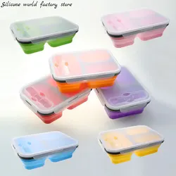 Silicone World 1300ML Silicone Collapsible Portable Lunch Box Large Capacity Bowl Lunch Bento Box Folding Lunchbox Eco-Friendly