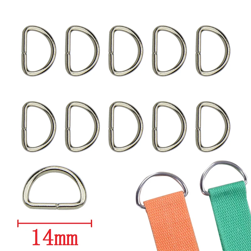 10Pcs Matal D Ring DIY Bag Parts Accessories D Jump Ring Snap Hook Trigger Lobster Clasps Clips