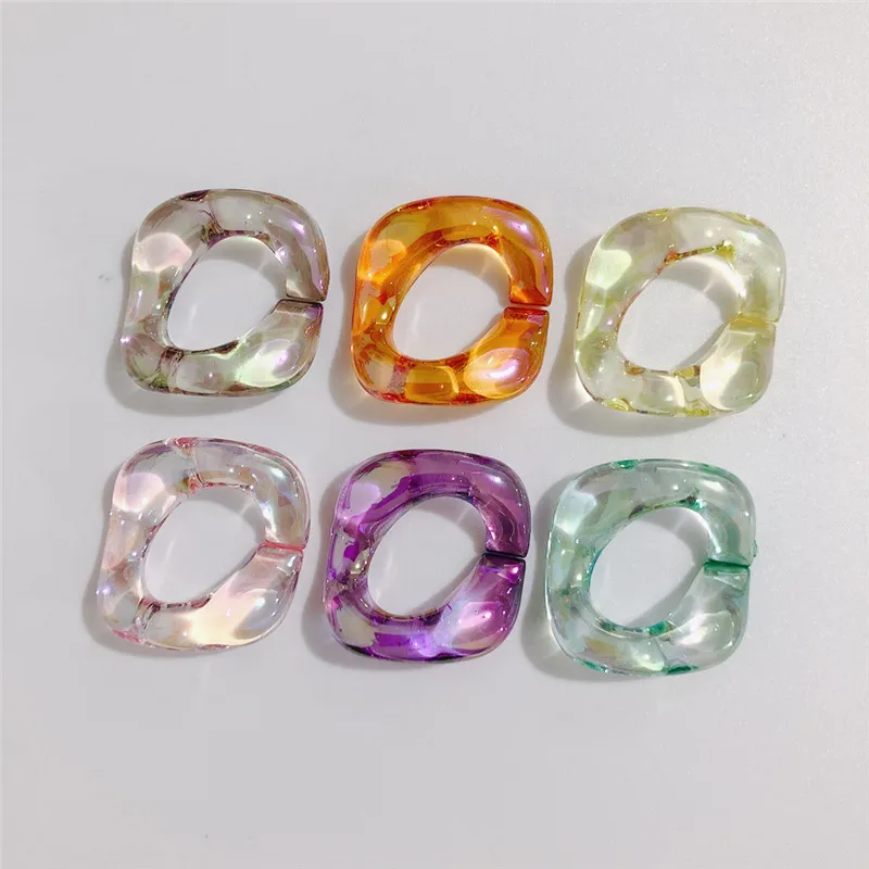 

Summer style 50pcs/lot 27mm color Irregular square opening resin beads diy jewelry earring/bracelet/garment accessory