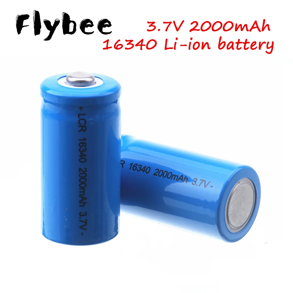 16340 3.7V 2000Mah Pin Sạc Li-ion Thay Thế Cho CR123A, CR17345, K123A, VL123A, DL123A, 5018LC, SF123A, EL123AP