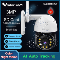 Vstarcam Dome Wifi Camera 3MP Two way Audio Human Auto Tracking Color Night Vision Auto Motion Track Mini Size IP Camera Alarm