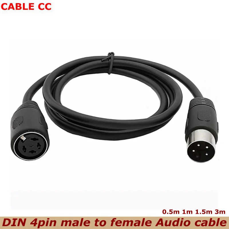 

300cm 50cm DIN 4-pin Male to 4pin Female Audio and Video Cable S-terminal Midi 4-pin for Keyboards and Medical Equipment