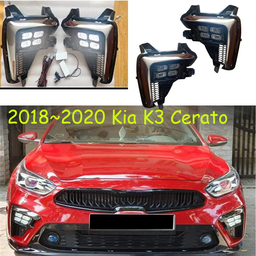 car bumper headlight for Kia K3 daytime light cerato 2018~2020y DRL car accessories LED headlamp for Kia K3 fog light