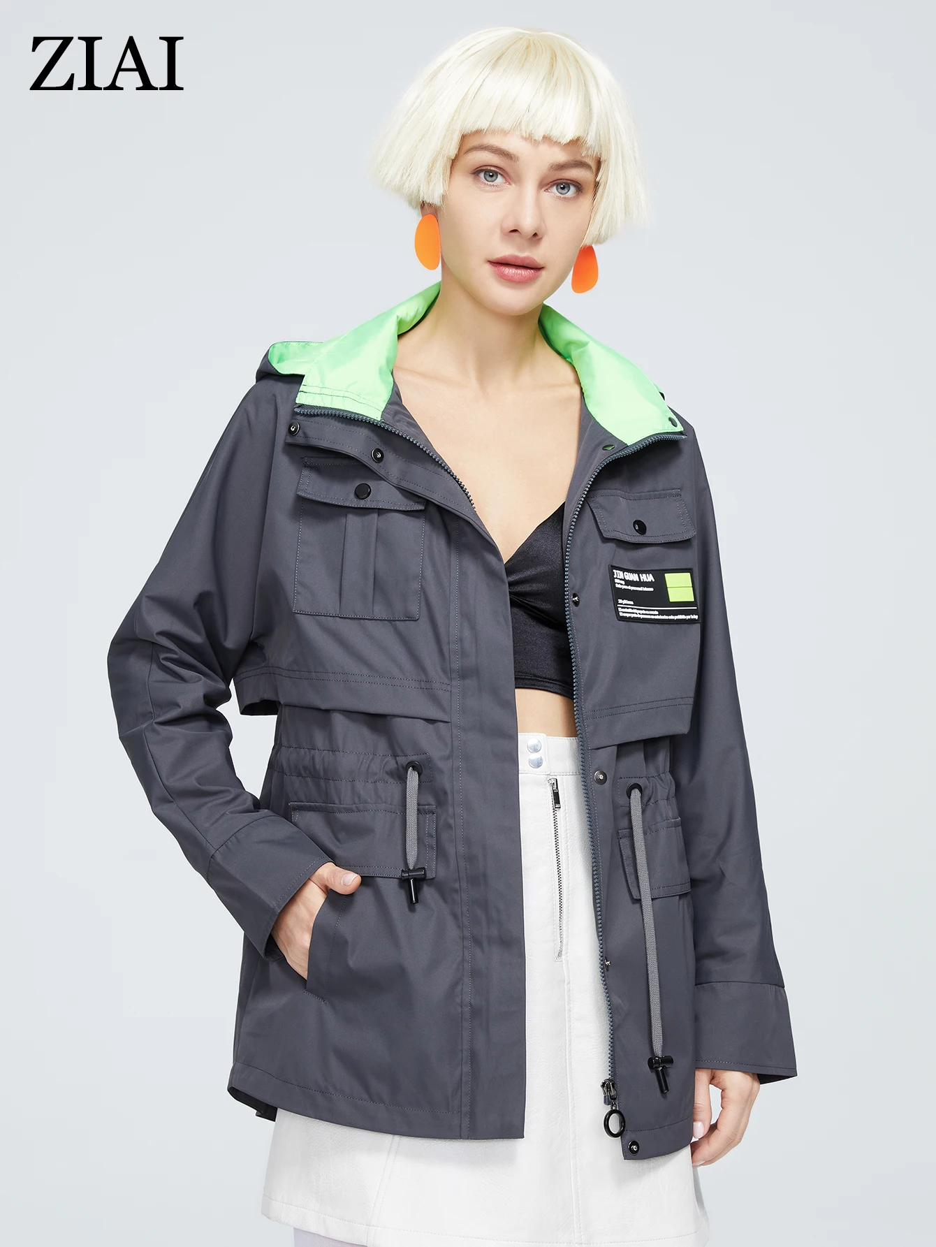 ZIAI 2022 New Women's spring jacket Trench coats Short parka ins style Designer Collection high quality Thin Coat women ZS-T012